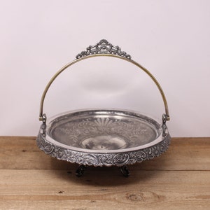 Antique E.G. Webster & Son Quadruple Plate - Victorian Bridal Basket with Ornate Handle