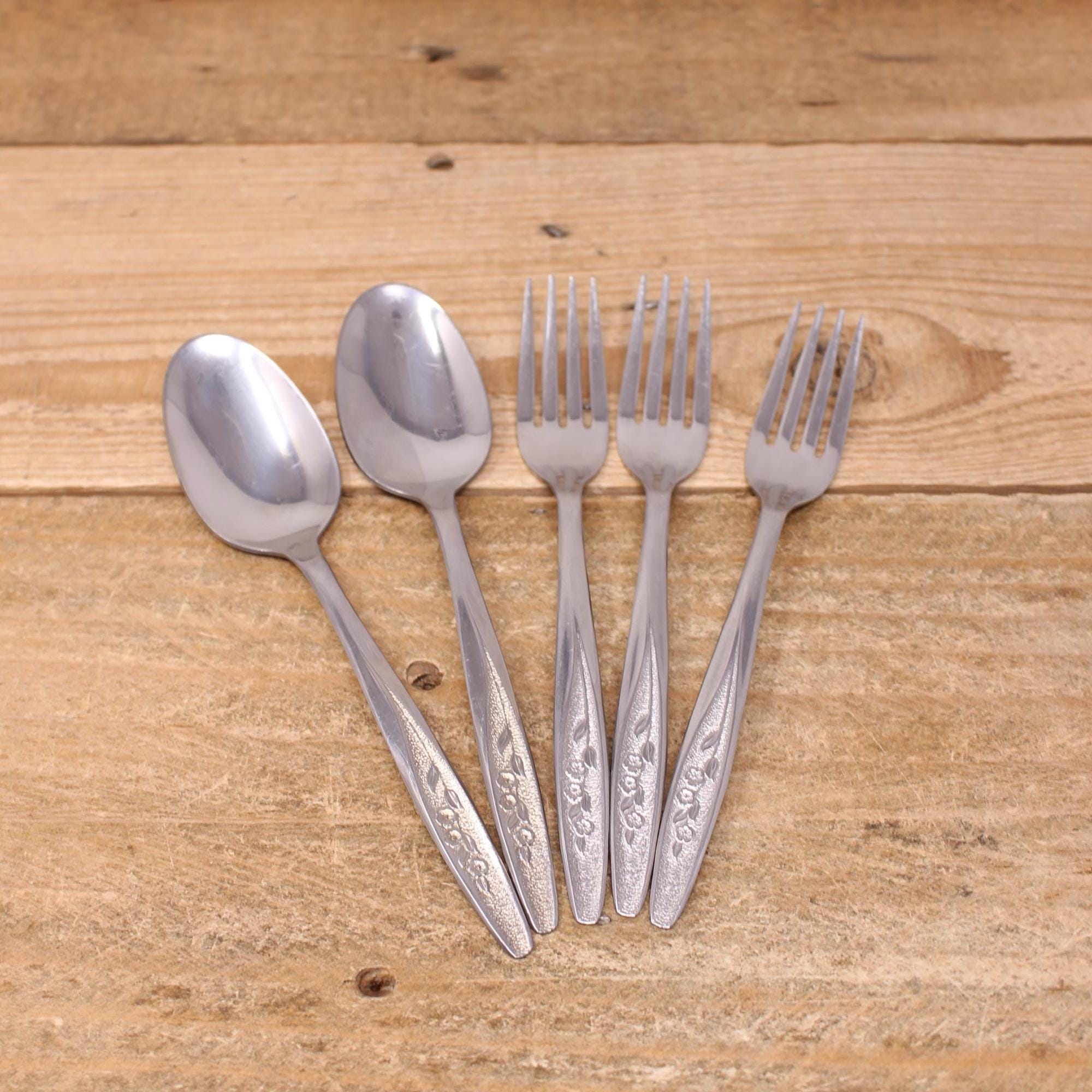 Rose Pattern Silverware - Etsy Canada