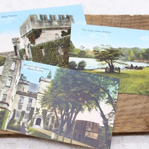 Vues d'Alton Towers — Ensemble de 12 cartes postales colorées vintage