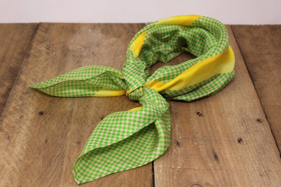 Anne Klein Square Scarf - Yellow / Green - 20" - image 1