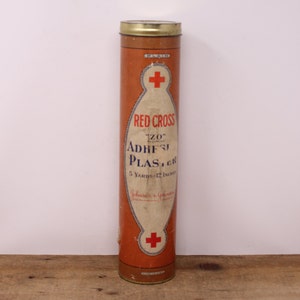 Plâtre adhésif vintage Croix-Rouge « ZO » - Récipient en métal et carton par Johnson & Johnson
