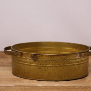 Vintage F.T.D.A. Oval  Brass Planter by Nijhof Zevenoor - Holland