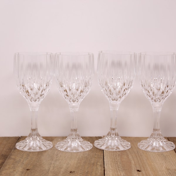 4 Bretagne - Cristal D'Arques-Durand Wine Glasses - Water Goblets / Wine Glasses