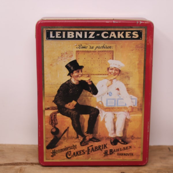 Vintage Leibniz-Cakes Storage Tin - H. Bahlsen Hannover Cookie Tin