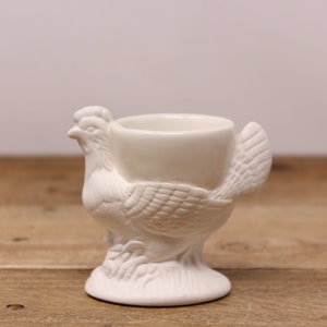 Vintage White Chicken Shape Ceramic Egg Cup
