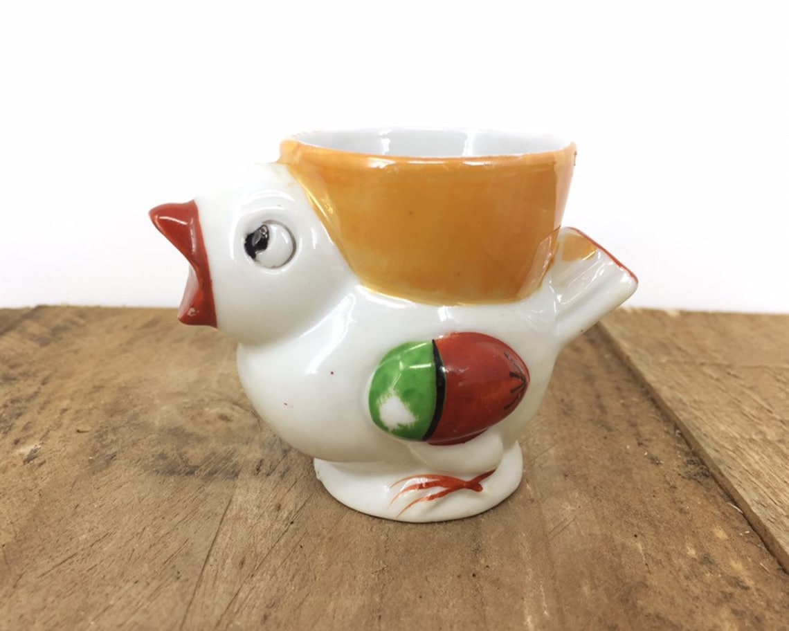 Vintage Ceramic Chicken Egg Cup Holder Occupied Japan Etsy