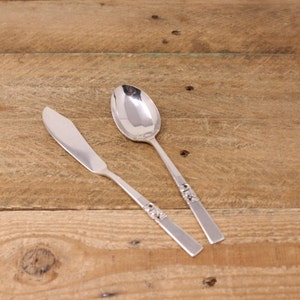 Vintage Morning Star (1948) Community - Master Butter Knife & Sugar Spoon