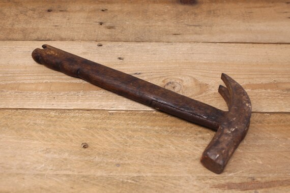 Antique Claw Hammer With Iron Braced Wood Handle Etsy UK