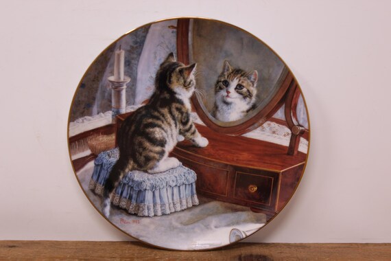 unoa 【Victorian cats Blue green】 Vintage 