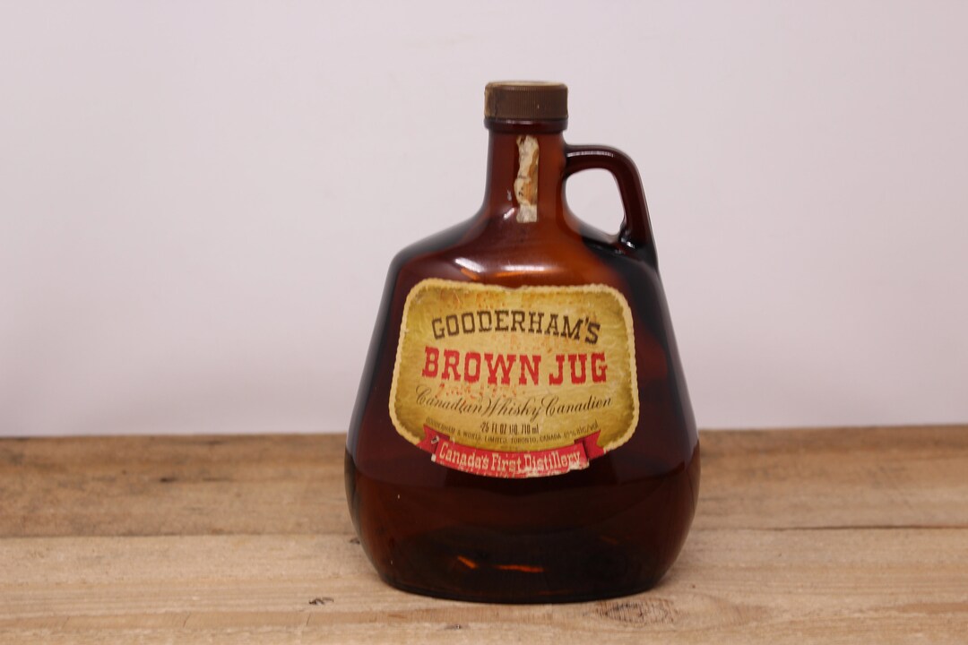 Vintage Gooderham's Little Brown Jug Canadian Whisky Bottle empty Etsy