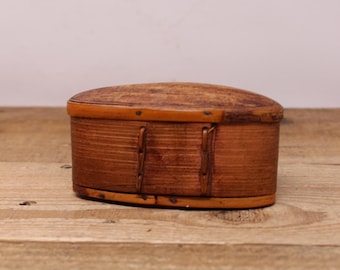 Antique Tobacco Box, Thai Akha Hill Tribe Storage Box, Vintage Bamboo  Storage