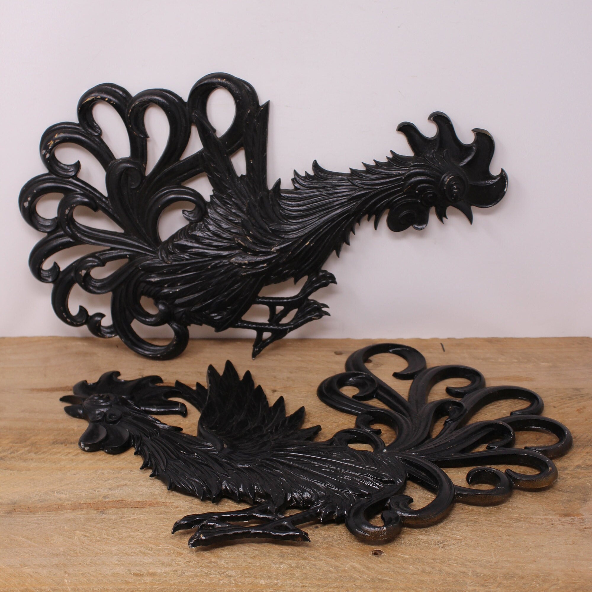 Vintage Rooster Wall Plaques, Metal, Sexton - Etsy