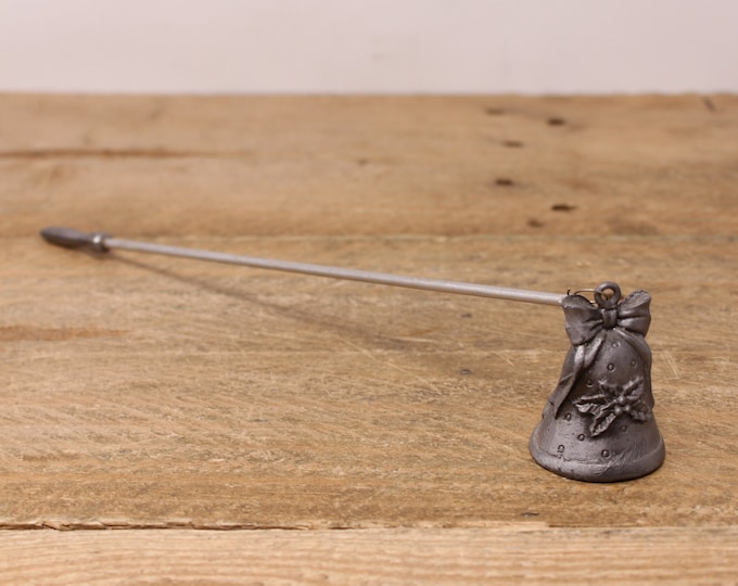 Vintage Bell Shaped Pewter Candle Snuffer - Holiday Candle Snuffer