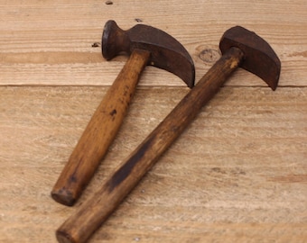 Antique Cobbler's Hammers: Vintage Shoe Repair Tools (Set of 2)