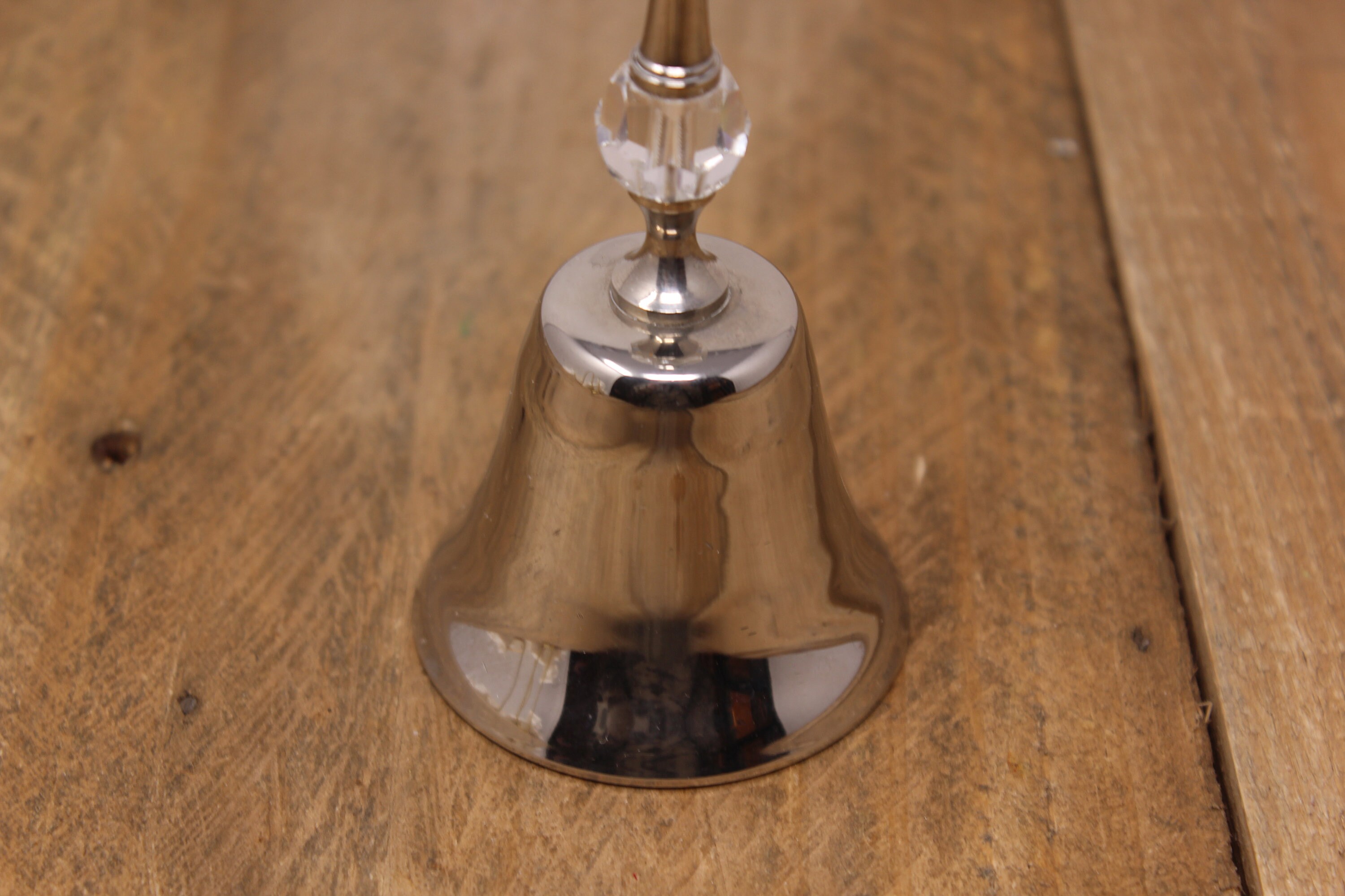 Elegance Silver Plate Hand / Dinner Bell with Crystal Bead Etsy
