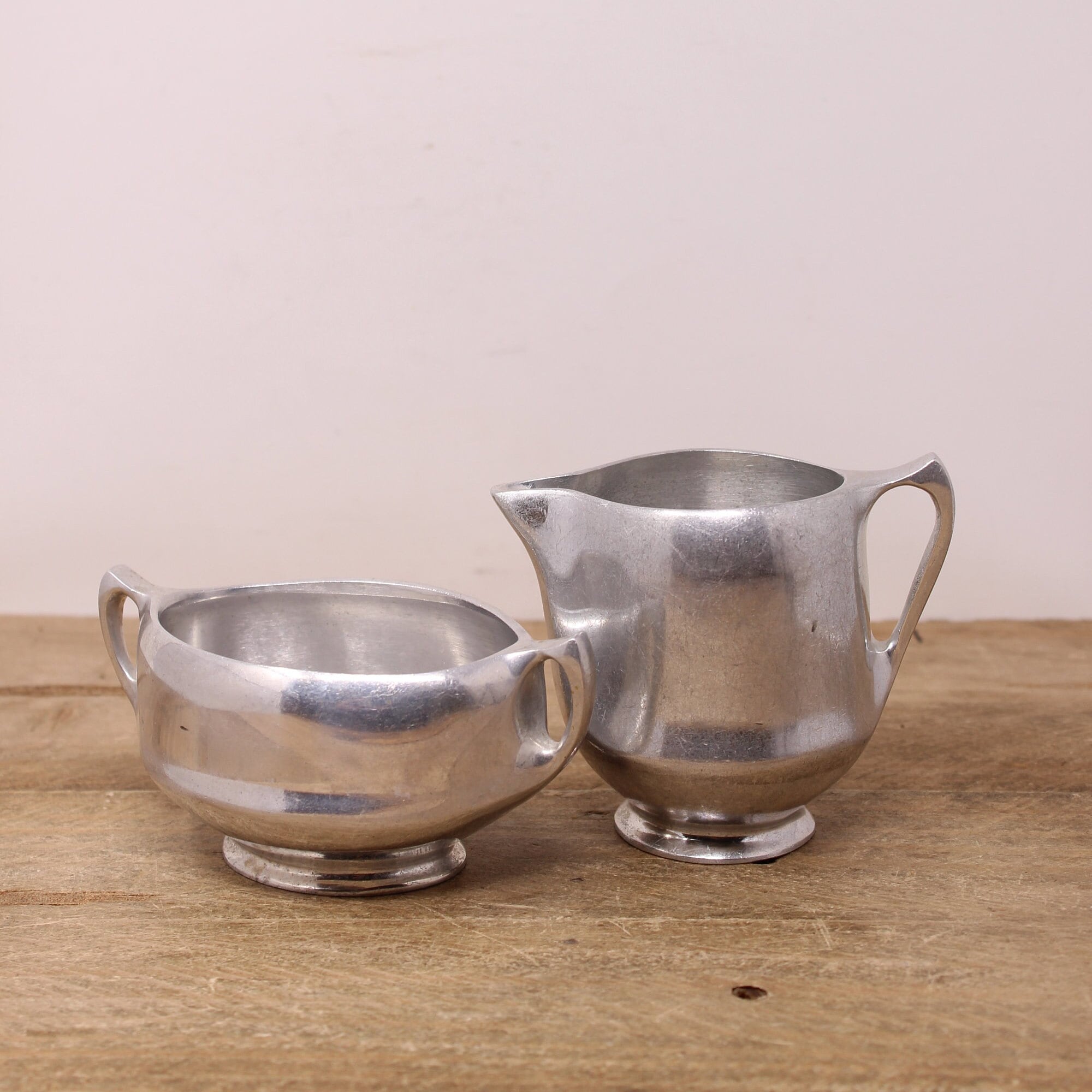 Vintage Picquot Ware Creamer / Pitcher With Open Sugar Bowl