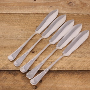 5 Antique Joseph Elliot and Sons Silver Plate Bone Marrow  Knives