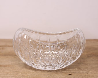 Vintage Heavy Crystal Oval Canoe / Boat Shaped Bowl