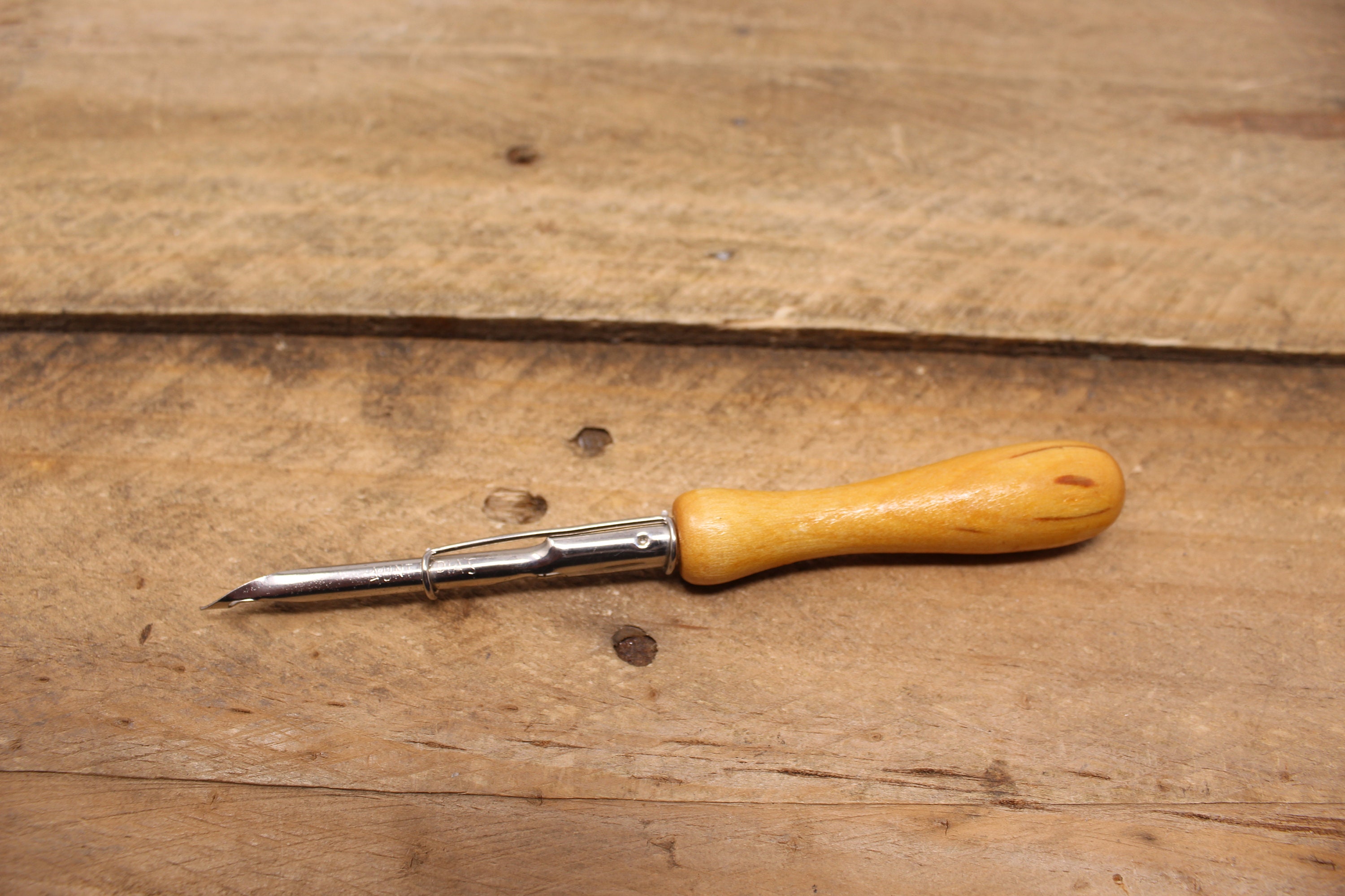 Vintage Aunt Lydia's No. 6 Hook Rug Tool - Straight - Wood Handle - Made in USA