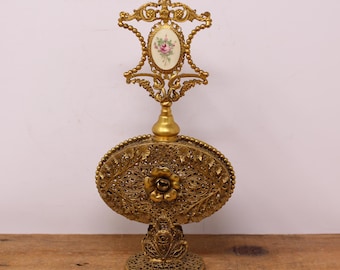 Vintage Ormolu Filigree Perfume Bottle – MCM Hollywood Regency Rose Design