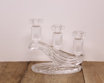 Buder - Crystal 3-Arm Candelabra — West Germany