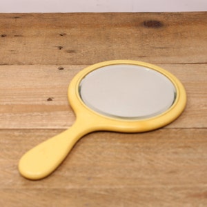 Antique Ivory Pyralin - French Ivory - Pyralin - Hand Held Round Vanity Mirror
