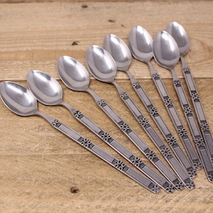 8 Vintage Iced Tea Spoons - Stainless