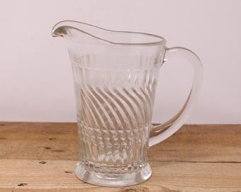 Vintage EAPG - Pressed Glass Swirl Design Syrup Pitcher / Creamer