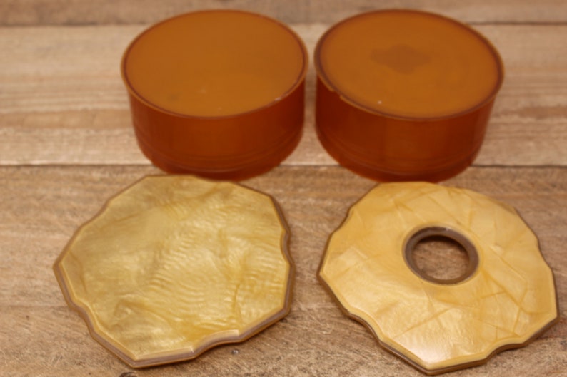 Pyralin Box Antique Yellow Pyralin Mayflower Powder Box and Hair Receiver - Etsy