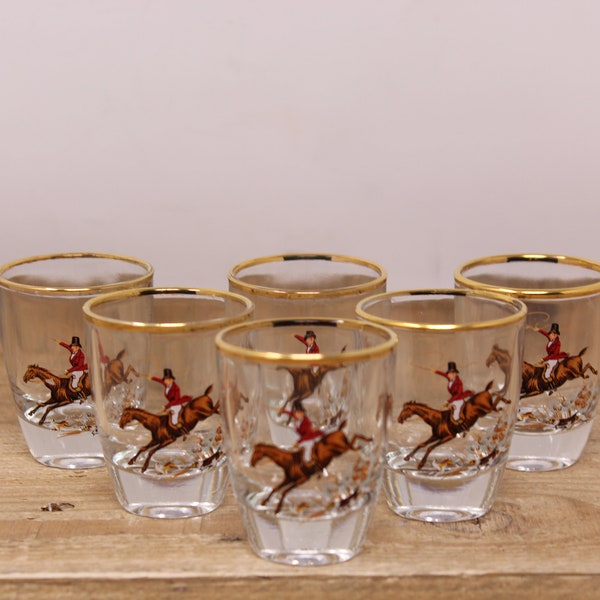 Glass Fox Hunt Glasses Etsy