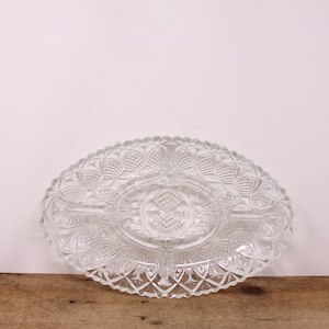 Vintage Veropa - Moldavia Glass Hors d&#39;Oeuvre Serving Plate - 5 Compartments - France