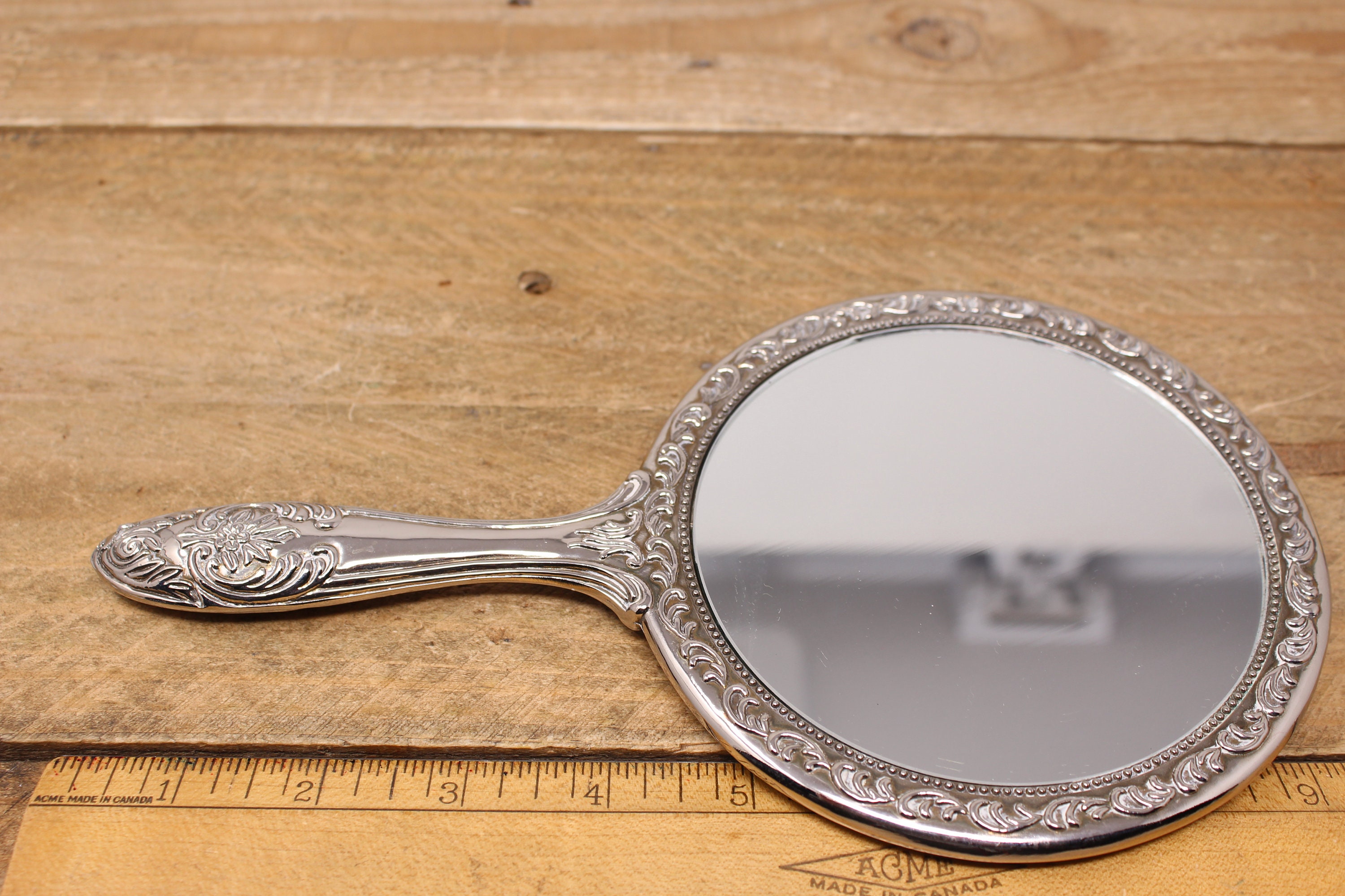 Vintage Art Nouveau Silver-plated Mirror, Brush & Comb