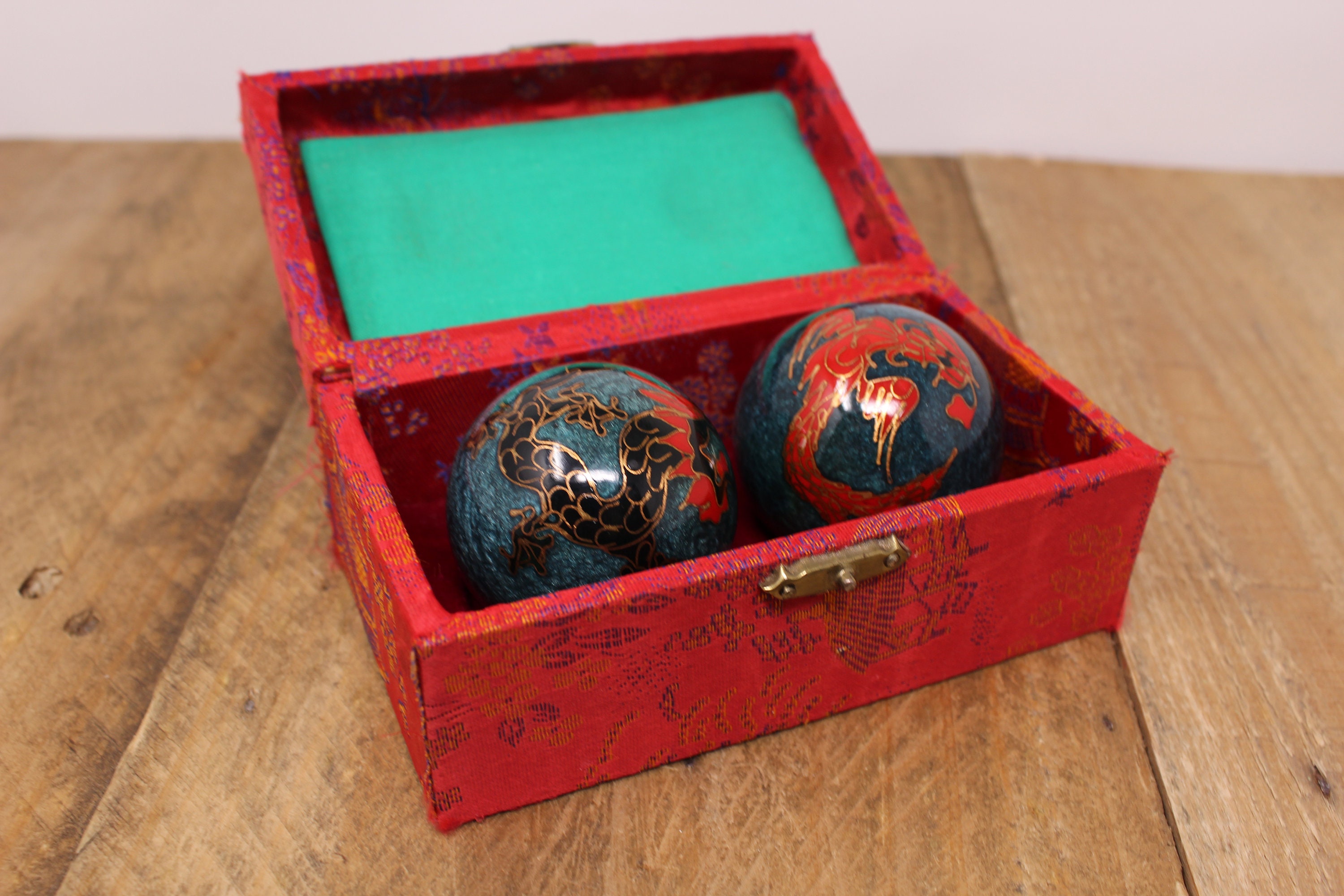 Chinese Musical Metal Massage Balls in Red Box Etsy Ireland