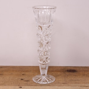 Vase vintage en forme de trompette sur pied en cristal Anna Hutte de 20 cm (20 po.)