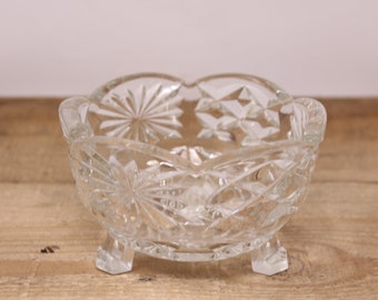 Vintage EAPG -  Footed Glass Candy Bowl / Mayonnaise Bowl