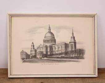 W.H. Constantine Reproduction Pencil Sketch of St. Paul's Cathedral - Published by Judges Ltd.  - England