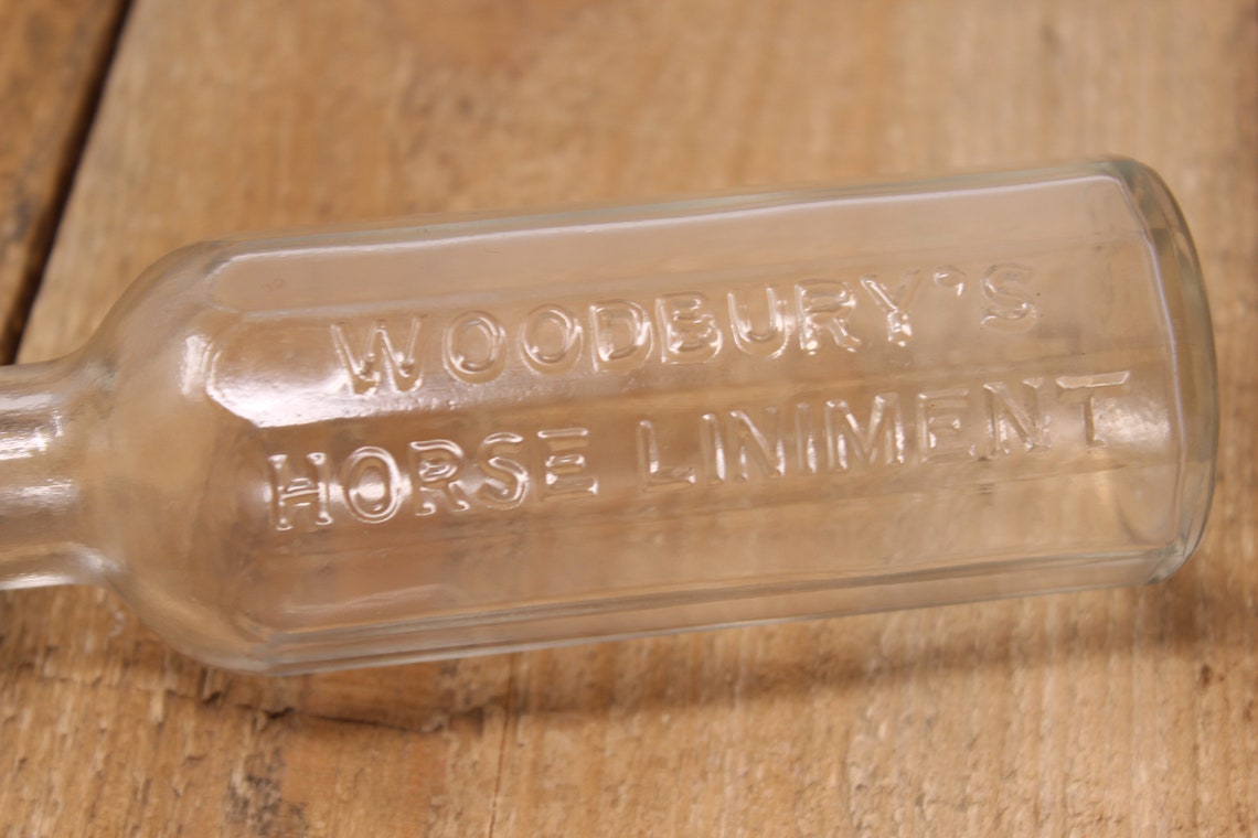 Antique 12sided Glass Bottle Woodbury's Horse Liniment Etsy Canada