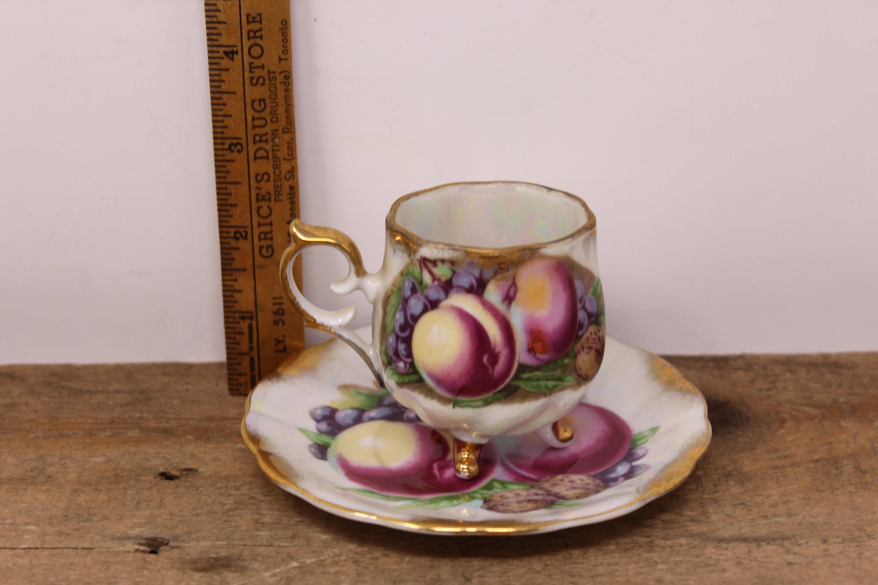 Vintage Maso Shafford Ware Hand Painted 3-legged Peach - Etsy