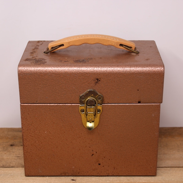 Vintage The Eagle Lock Co. -  Metal File  Box - Copper Color