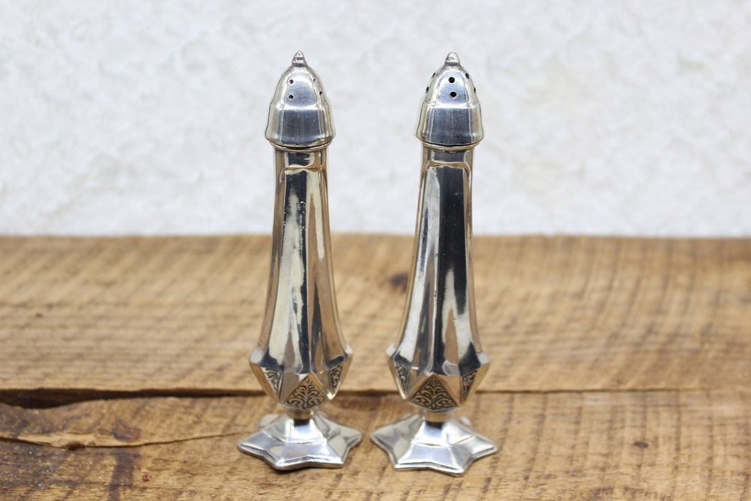 Viking Silver Plate Lead Salt & Pepper Shakers Etsy