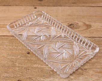 Vintage Monica Pinwheel by Crystal Clear Industries Small Rectangle Tray