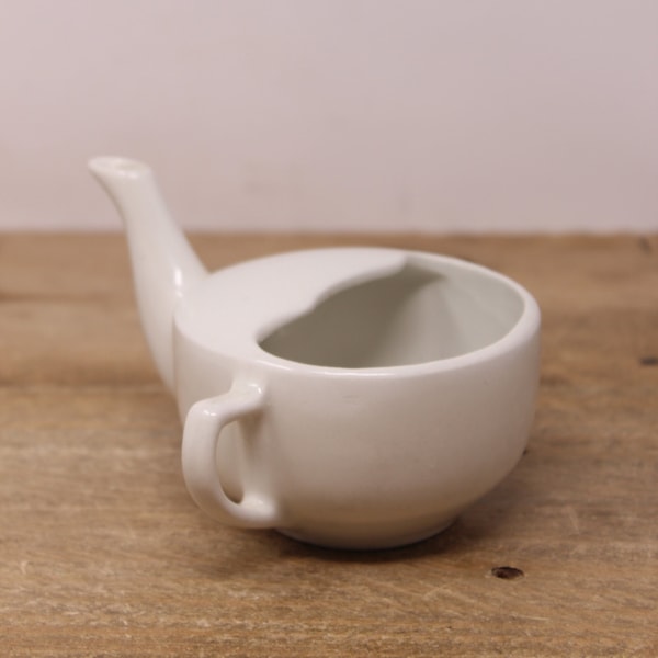 Vintage White Ceramic Invalid Feeding / Drinking Cup