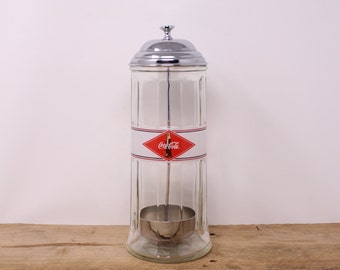 Vintage Coca-Cola Drinking Straw Dispenser - Straw Holder