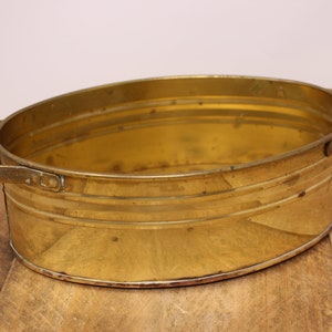 Vintage F.T.D.A. Oval  Brass Planter by Nijhof Zevenoor - Holland