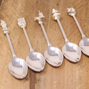 Vintage 5 WAPW Silverplated Demitasse Spoons - Wedding Themed