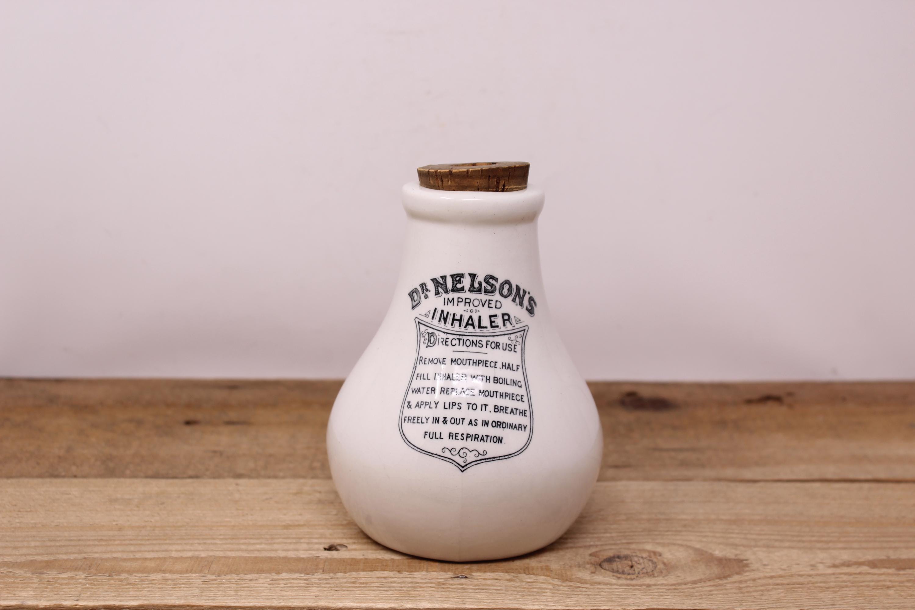 Antique Dr. Nelson's Earthenware Improved Steam Inhaler With