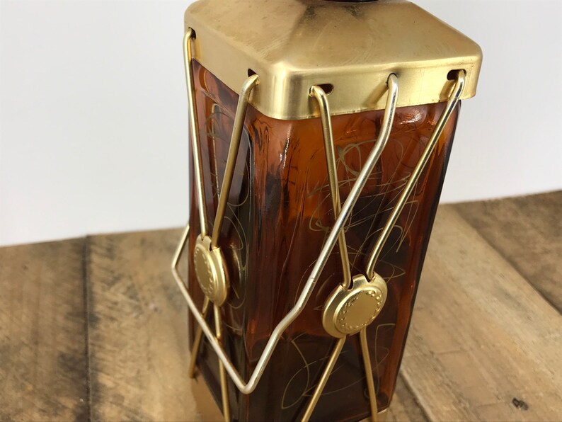 Vintage Tilso Japan Brass Liquor Bottle Decanter Music Box Etsy