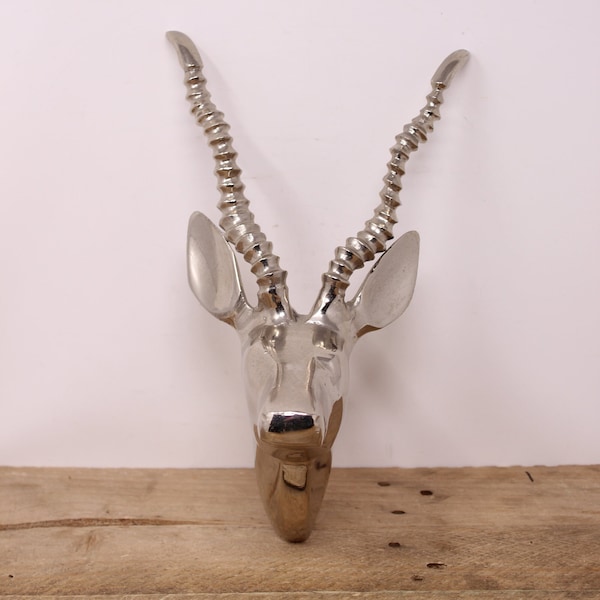 Wall-Mounted Aluminum Deer / Antelope Head with Antlers