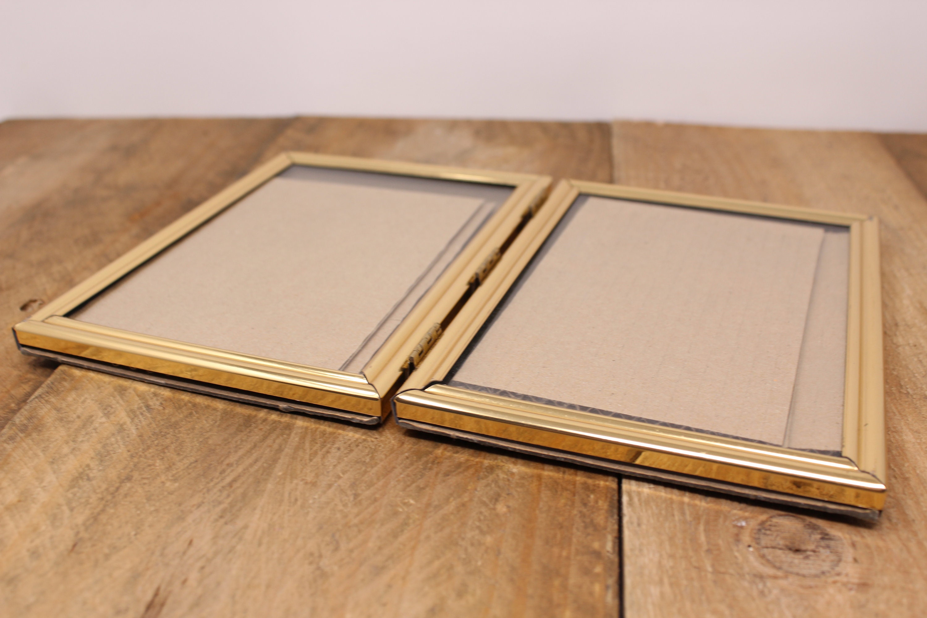 Vintage Gold Tone Hinged Double Picture Frame - 5" X 7" - Etsy