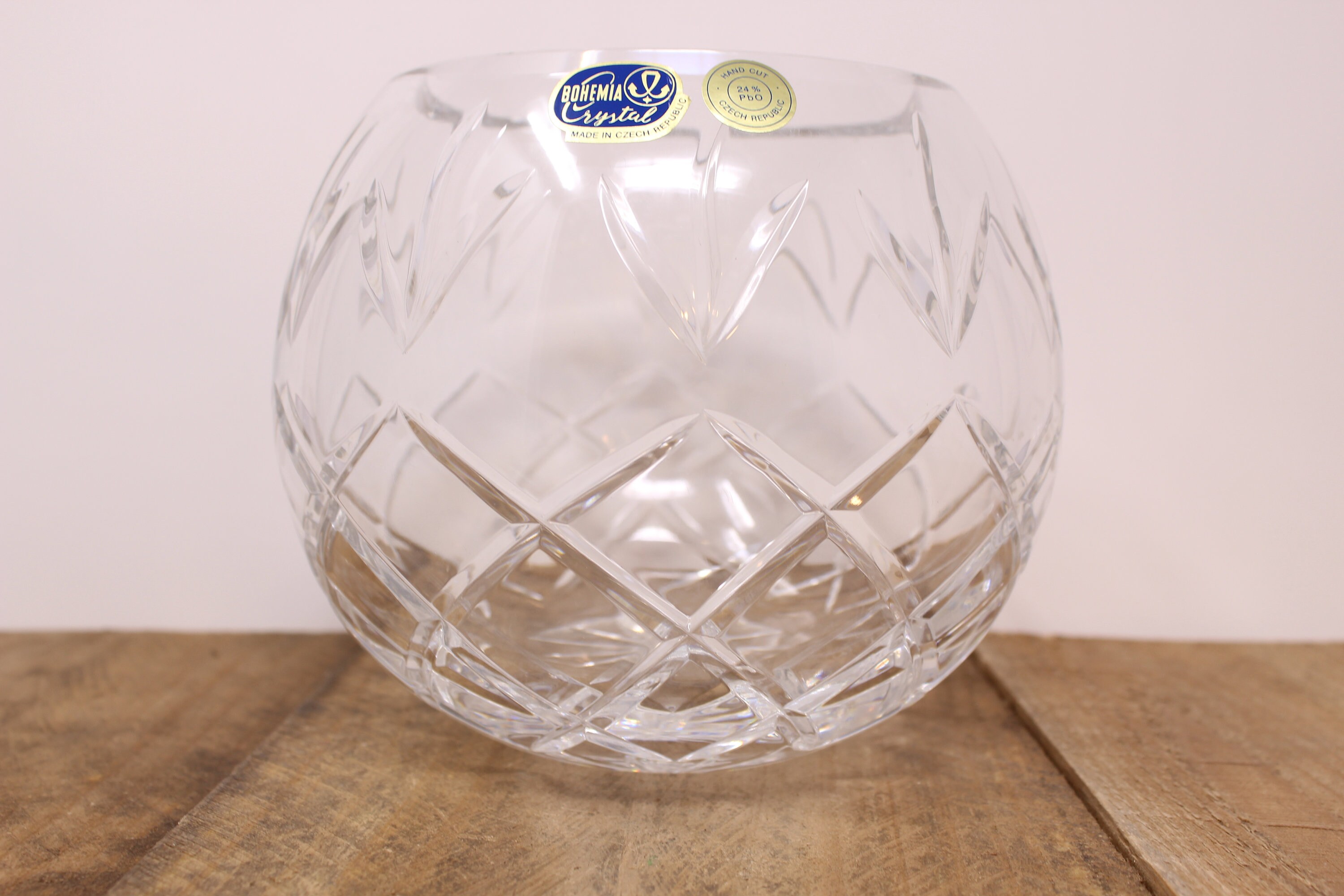 Bohemia Crystal Globe Vase Czech Republic Etsy